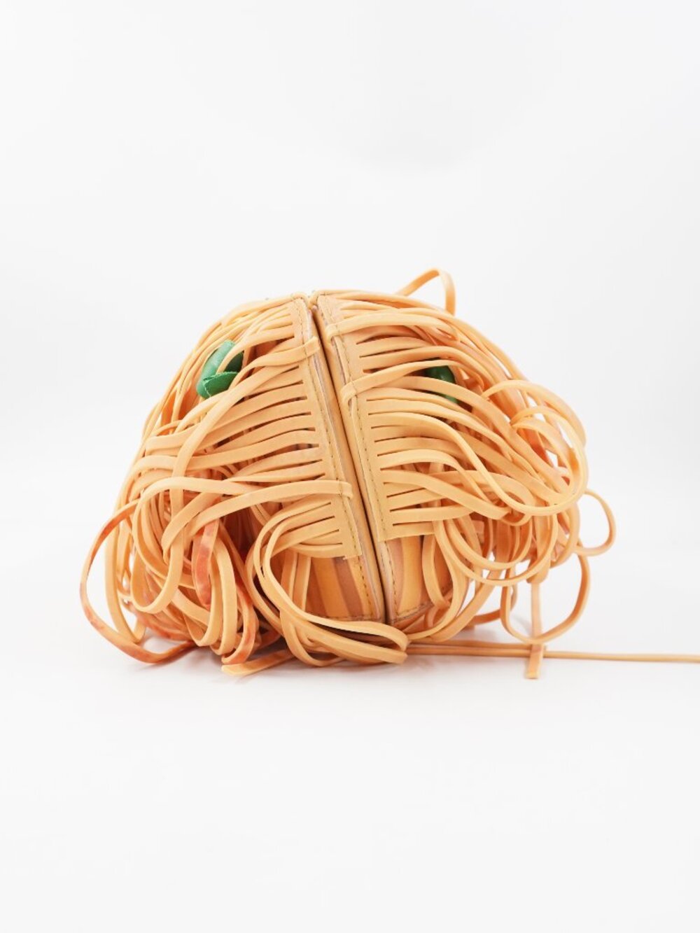 Moschino Spaghetti Clutch Shoulder Bag In Beige With Tomato And Basil Details - Picture 5 of 13